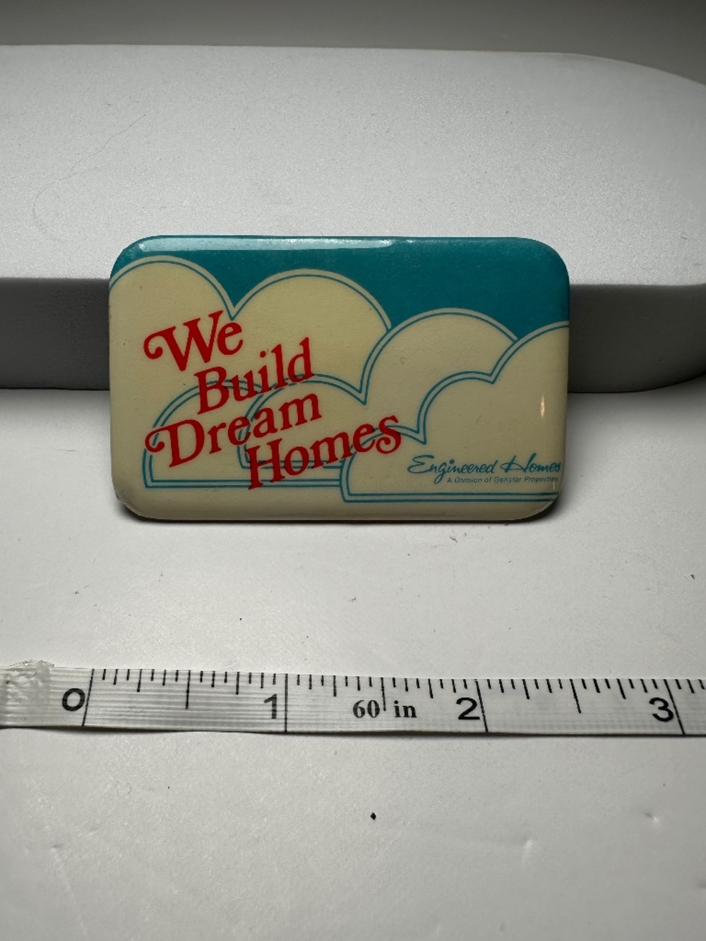 Vintage Engineered Homes Genstar Properties Advertising Pinback Button Canada